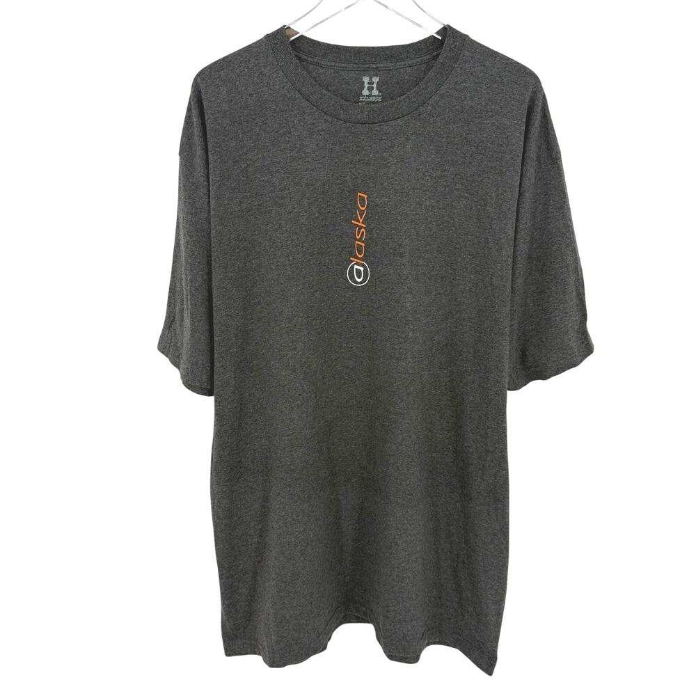 Alaska Heathered Gray T Shirt Men's Size XXL Huge Brand Short Sleeve 2XL